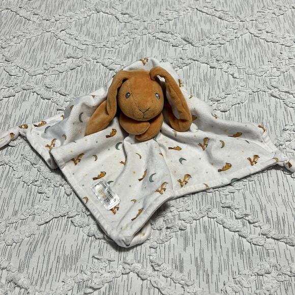 Bunny Baby Security Blanket Cuddle Toy Lovey Plush Soothing Floppy Ears - Picture 1 of 4